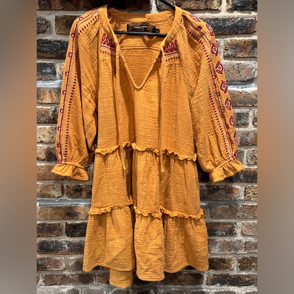 Code x Mode Embroidered Tiered Dress Orange size large tunic #tunic - Picture 1 of 6